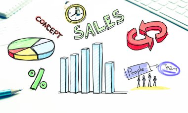 çalışma alanı ile klavye ve çizimler