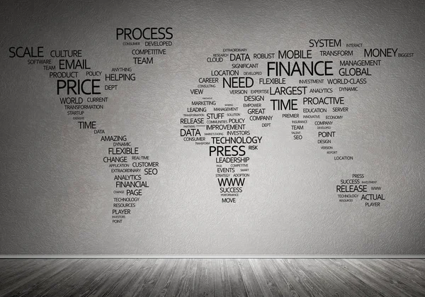 World map in typography — Stock Photo, Image