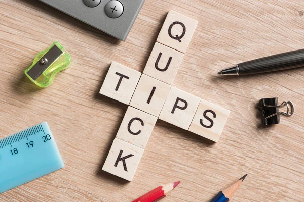 Crossword with wooden cubes — Stock Photo, Image