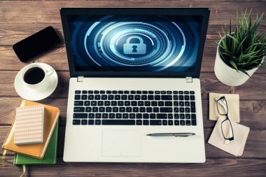 Web güvenlik ve teknoloji kavramı  