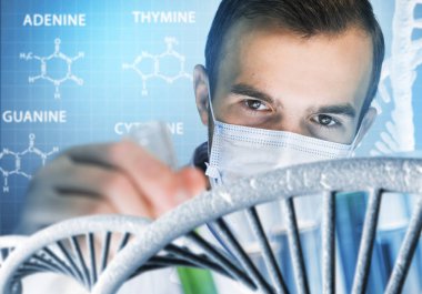 Yakışıklı bilim adamı araştırma yapma