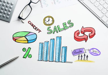 çalışma alanı ile klavye ve çizimler