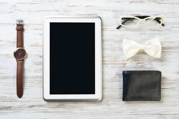 Gentleman kit on wooden table