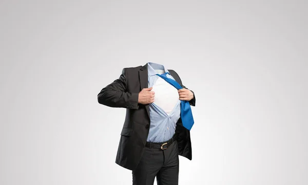 Headless super businessman — Stock Photo, Image