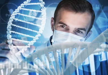 Reaktifler karıştırma genç bilim adamı