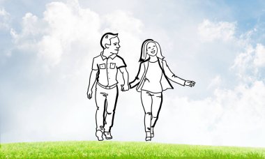 Elle çizilmiş mutlu aile