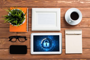 Web güvenlik ve teknoloji kavramı 