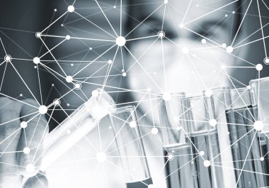 Reaktifler karıştırma genç bilim adamı