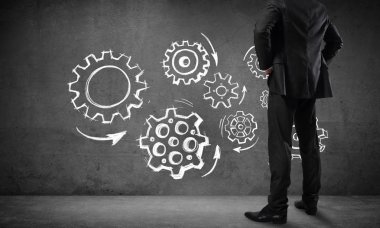 Duvara takım çalışması çizimi