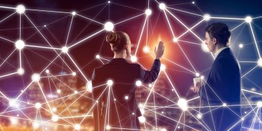 Kavramı sosyal bağlantı ve ağ 