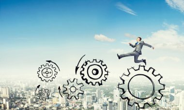 Yüksek atlama işadamı