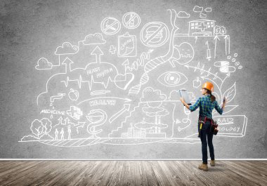 kask kadında mühendisi 