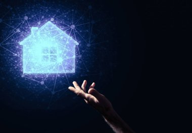 parlayan ev simgesini sunma el  