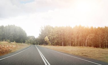 Asfalt yol ile doğal peyzaj