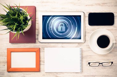 Web güvenlik ve teknoloji kavramı  