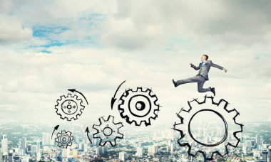 Yüksek atlama işadamı