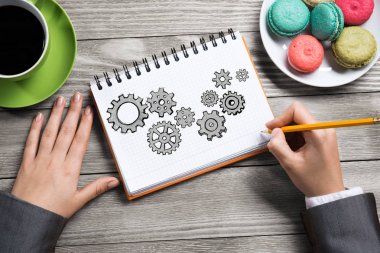 Not defteri vites çizim işkadını