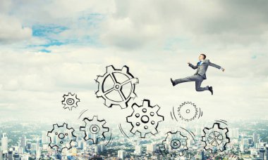 Yüksek atlama işadamı