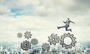 Yüksek atlama işadamı