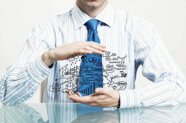 Businessman demonstrate his business plan — Stock Photo, Image