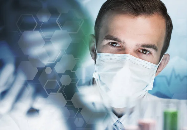 Handsome scientist making research — Stock Photo, Image