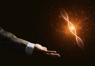 DNA molekülü araştırma sunma el