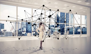 İşkadını modern ofis iç