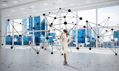 İşkadını modern ofis iç