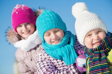 mutlu çocuklar kış Park