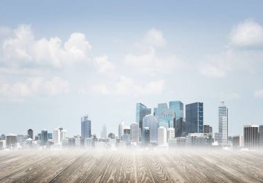 Arka plan görüntüsü ile modern cityscape