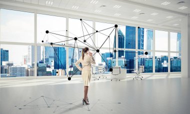 İşkadını modern ofis iç