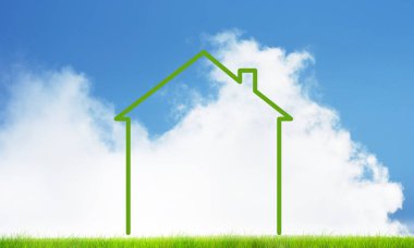 Emlak sembolü olarak ev şekil 