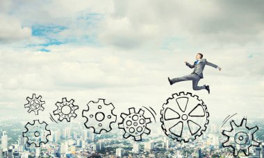 Yüksek atlama işadamı