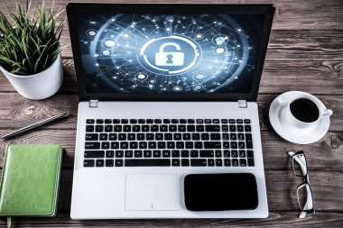 Web güvenlik ve teknoloji kavramı  