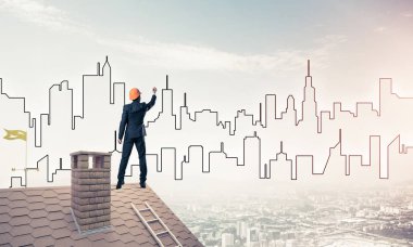 Mühendis adam arka ayakta 