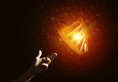 DNA molekülü araştırma sunma el