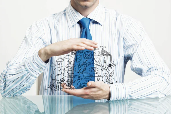 Businessman demonstrate his business plan — Stock Photo, Image