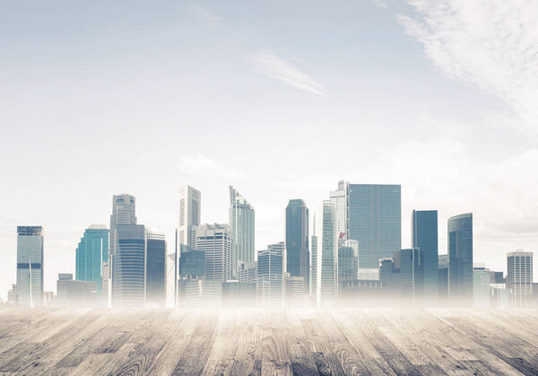 Background image with modern cityscape