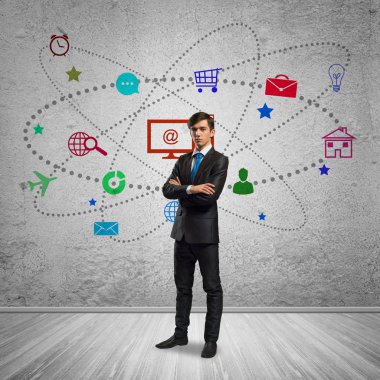 Düşünceli işadamı ve renk uygulama