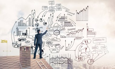 Sırt ile genç adam 