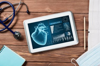 Beyaz tablet pc ve doktor araçları