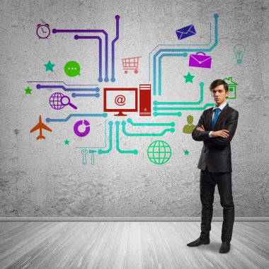 Düşünceli işadamı ve renk uygulama