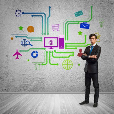 Düşünceli işadamı ve renk uygulama