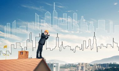 Takım elbiseli genç işadamı 