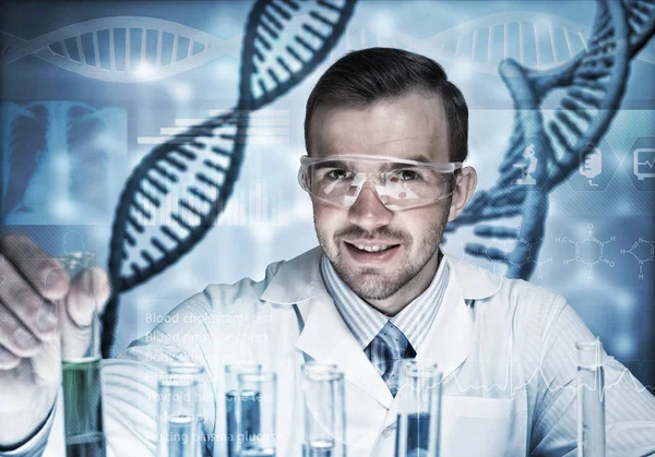 Handsome scientist making research — Stock Photo, Image