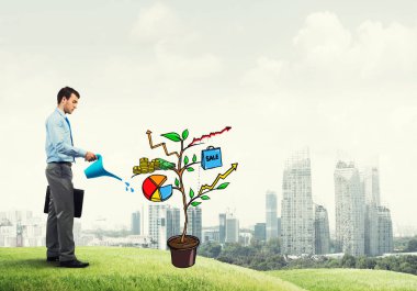 yatırım sunan iş adamı 