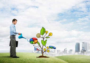 yatırım sunan iş adamı 