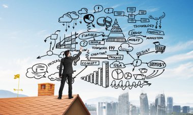 Sırt ile genç adam 