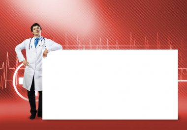 Doktor ile beyaz boş bayrak