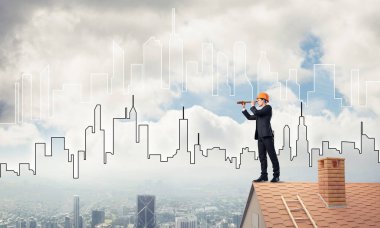 Takım elbiseli genç işadamı 